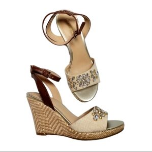 Liz Claiborne Rhinestone Wedge Sandals 8.5